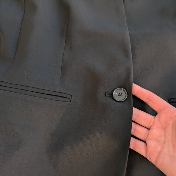 Ann Taylor Blazer The Long Collarless in Fluid Crepe Black Size 10 - Picture 12 of 13